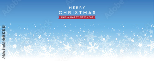 bright banner christmas card with snowflake border vector illustration
