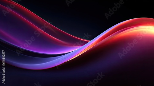 Abstract swirling, vibrant, flowing ribbons of color against a dark background