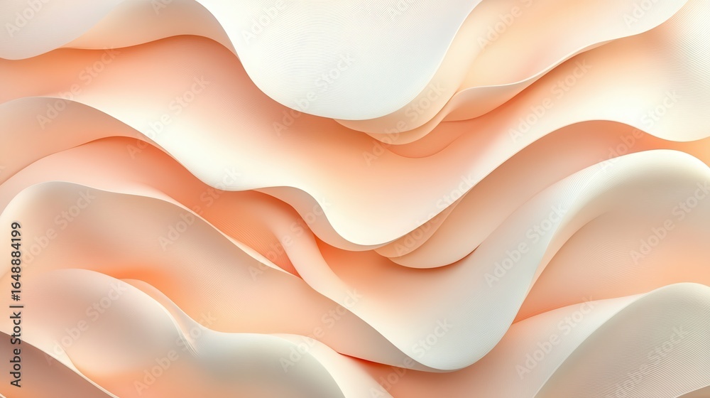 Obraz premium Abstract, soft, wavy, peachy, gradient design