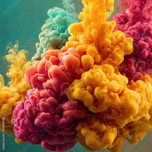 Vibrant swirling colors in a liquid explosion