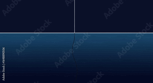 Abstract Oceanic Divide Deep Blue Color Gradient Illustration Visual