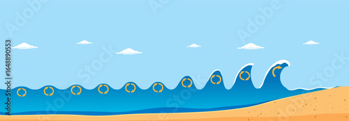Dynamic Ocean Wave Vector Illustration