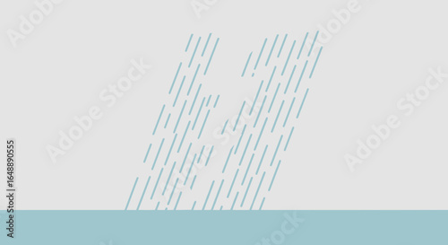 Abstract Rain Illustration Water Drops Minimalist Weather Graphic Element