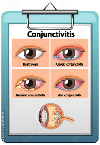 Comparison of Healthy Eye and Types of Conjunctivitis