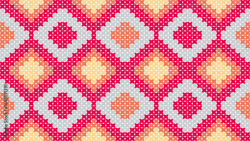 Seamless vintage pink knitted hearts pattern wallpaper design, a retro textile texture illustration for decorative fabric art and fashion