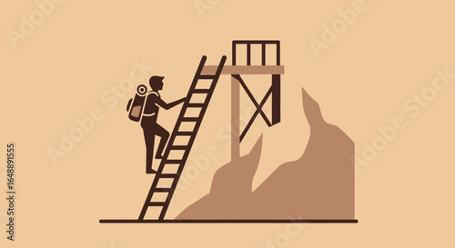 Achieving Mountain Peaks Visualizing Aspiration And Determination To Reach New Heights