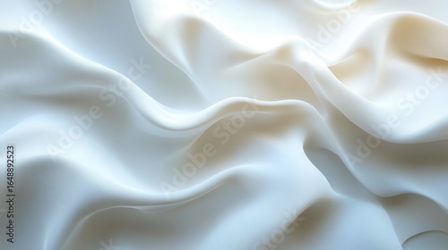 Smooth, flowing white fabric drapes