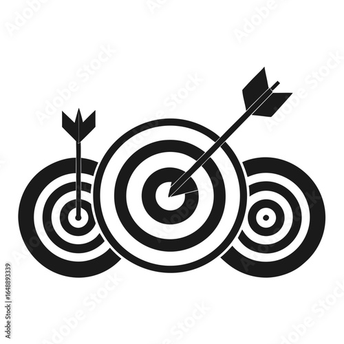 Three archery targets with arrows symbolizing success and accuracy