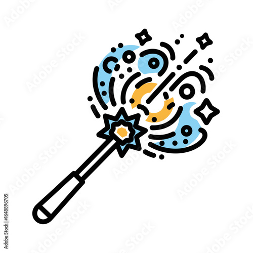 Magic wand with sparking light effects for fantasy and magicalthemed designs, perfect for adding a touch of enchantment to projects.