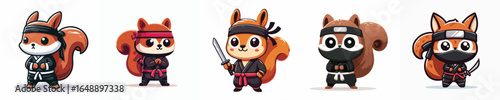 squirrel vector in ninja costume