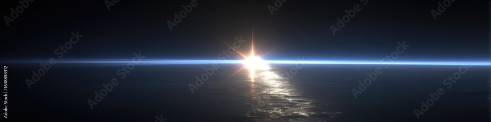 Fototapeta premium Sunrise over a dark, cloudy horizon