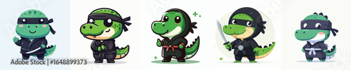 crocodile vector in ninja costume