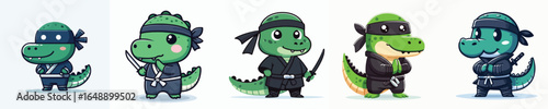 crocodile vector in ninja costume
