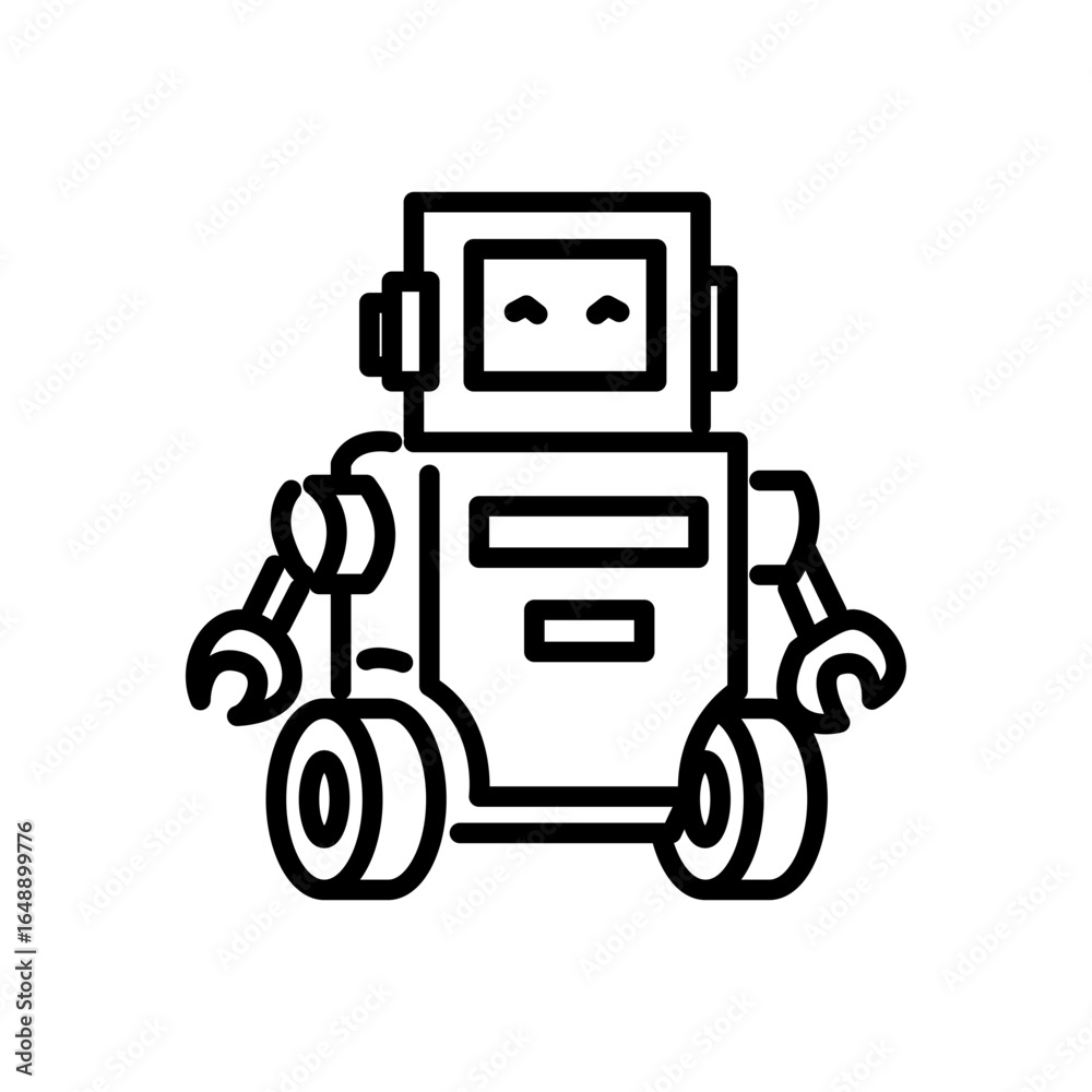 Fototapeta premium robot icon vector, line style icon