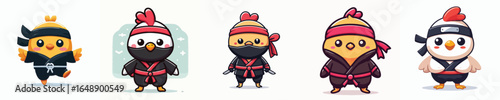 ninja costume chicken vector