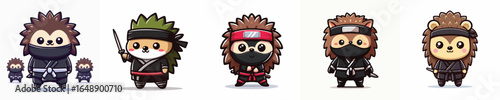 hedgehog vector in ninja costume
