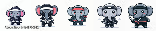 elephant vector in ninja costume