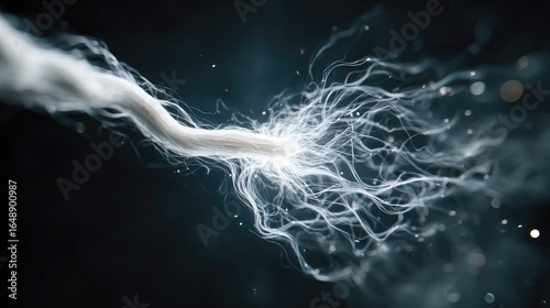 White energy cord erupts, ethereal