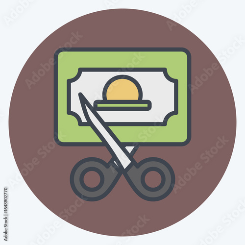 Icon Tax Deduction. related to Taxes symbol. color mate style. design editable