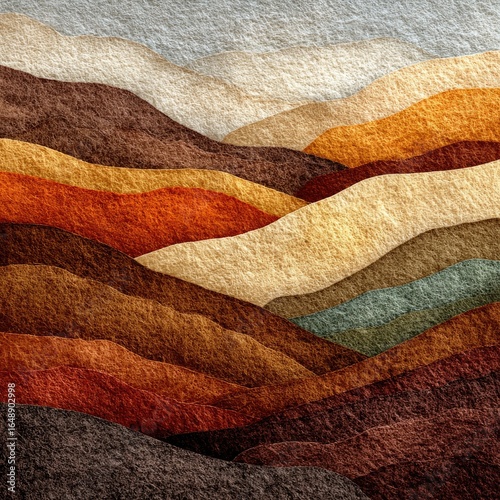 Layered hills in warm earth tones