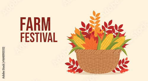 Autumn's Bounty A Seasonal Farm Festival Display Of Corn And Colorful Fall Leaves