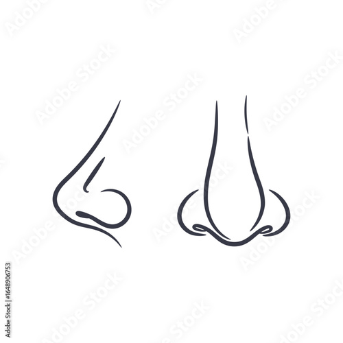 Human nose vector icon on white background template