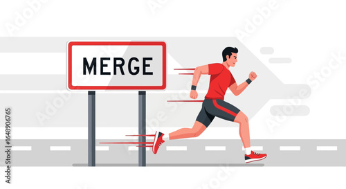 Athlete Pursuing Merger Ahead For Business Or Personal Development Strategy