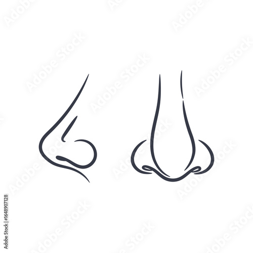 Human nose vector icon on white background template