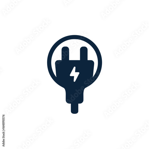 Stromstecker Symbol, Elektrostecker Icon Set, elektrische Energie, Stromversorgung, Ladekabel, minimalistisches Vektor-Design