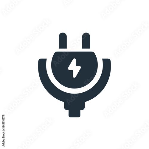 Stromstecker Symbol, Elektrostecker Icon Set, elektrische Energie, Stromversorgung, Ladekabel, minimalistisches Vektor-Design