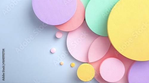 Pastel circles layered on light background