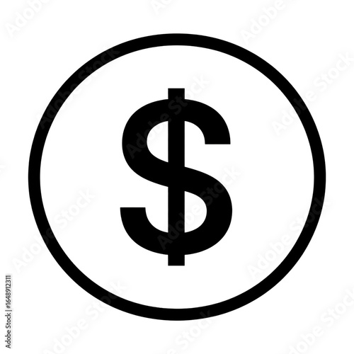 Dollar sign icon isolated on transparent background