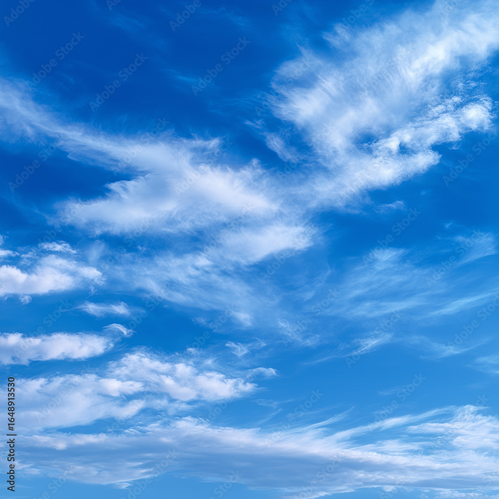 Obraz premium 맑고 청명한 파란 하늘과 흩날리는 구름