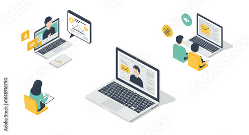 Isometric remote work collaboration: digital communication and online learning