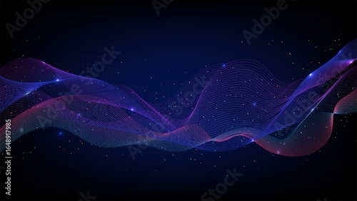 technology background abstract network digital wave data flow futuristic lines cyberspace design gradient purple pink blue glowing particles connection flowing lines digital background