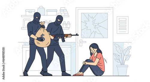 Home Invasion with Robbers and Victim in the Kitchen