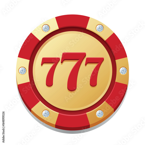 Elegant casino 777 chip design. Ideal for casino branding, poker club advertising, and gaming promotions.
