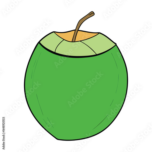 Fresh green coconut, rich in hydrating water and natural sweetness, perfect for tropical refreshment, smoothies, and healthy snacks, packed with vitamins and minerals.
