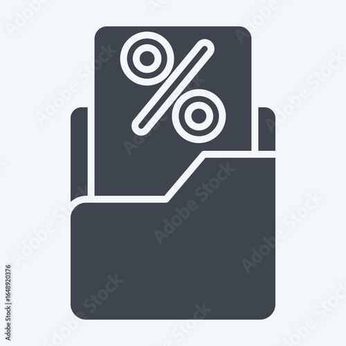 Icon Tax Folder. related to Taxes symbol. glyph style. design editable