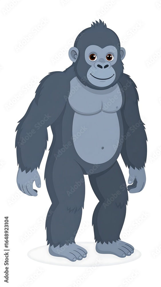 Fototapeta premium Cartoon gorilla standing