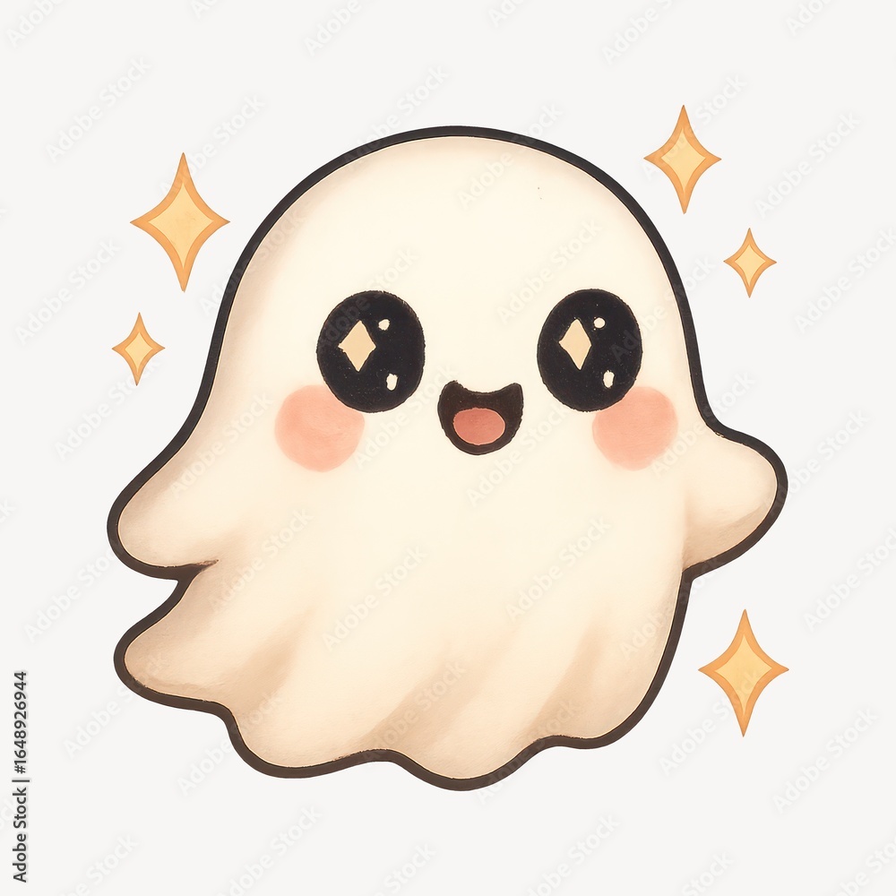 Obraz premium Cute cartoon ghost illustration