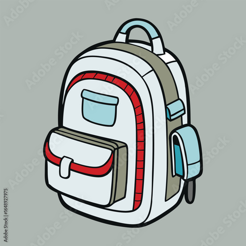 Stylish Backpack Illustration in Silhouette on Transparent Background