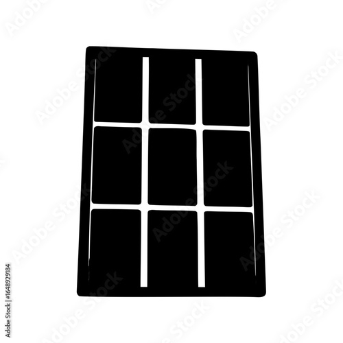 Nine pane window graphic illustration in a minimalist black and white design