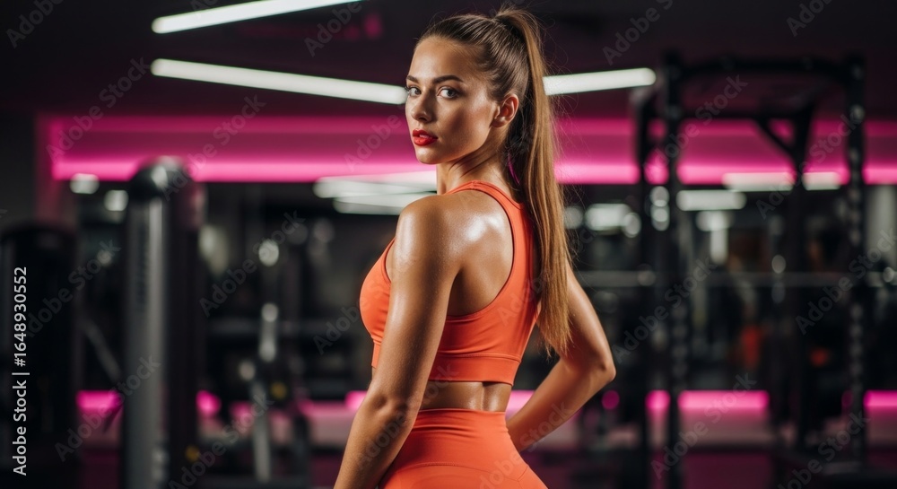 Fitness Model in Gym Intense Workout Session with Sweaty Glow, Strength and Determination, Healthy lifestyle, weightlifting goals Fitness Model in Gym Intense Workout Session with Sweaty Glow, Strength and Determination, Healthy lifestyle, weightlifting goals