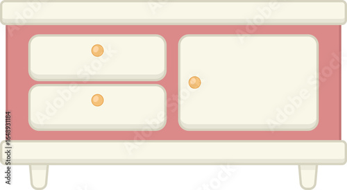 vector illustration of a pink drawers