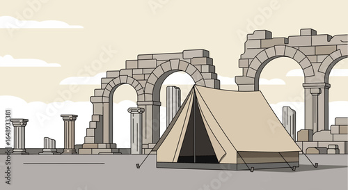 Camping In The Ancient Ruins Amidst The Architectural Wonders Of The Past