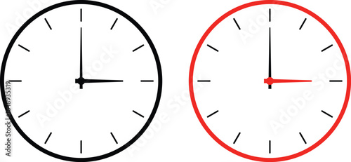 wall clock icon set. Watch icon symbol. wristwatch elements. Antique racy icons