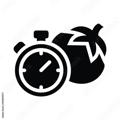  pomodoro technique glyph icon illustration vector graphic.eps