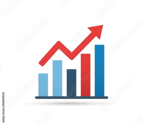 Growth chart icon, red upward trend Free Download Growth chart icon, red upward trend - GFXLoad