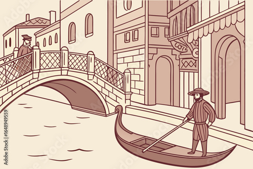 A gondolier steers through narrow canals during Venice Carnival.